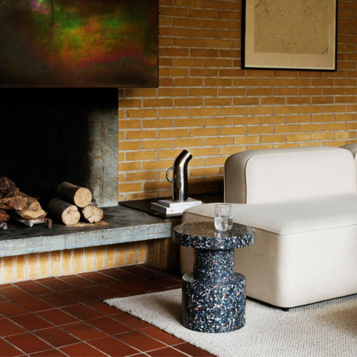 Normann Copenhagen Bit Stool in Black Multi as Side Table in Lounge Normann Copenhagen Bit Stool in Black Multi as Side Table in Lounge