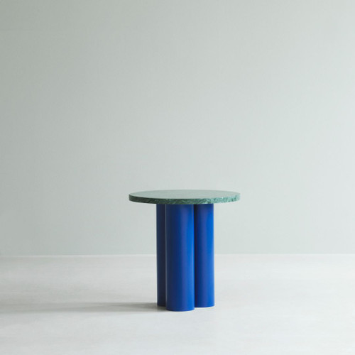 Normann Copenhagen Dit Table in Bright Blue with Verde Marina Table Top