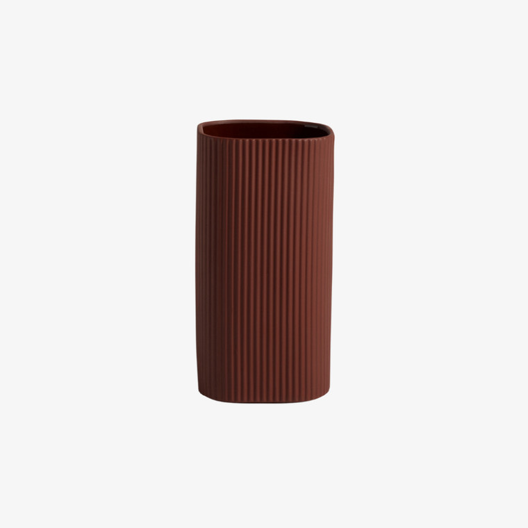 HAY Facade Vase in Dark Terracotta