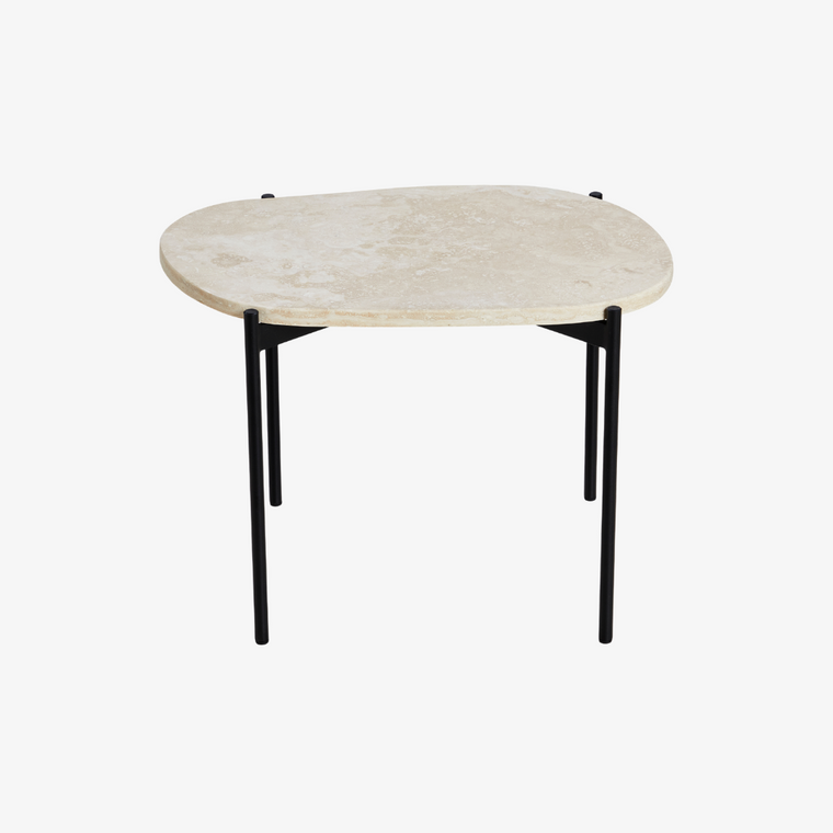 WOUD La Terra Occasional Table in Ivory Travertine in Size Medium