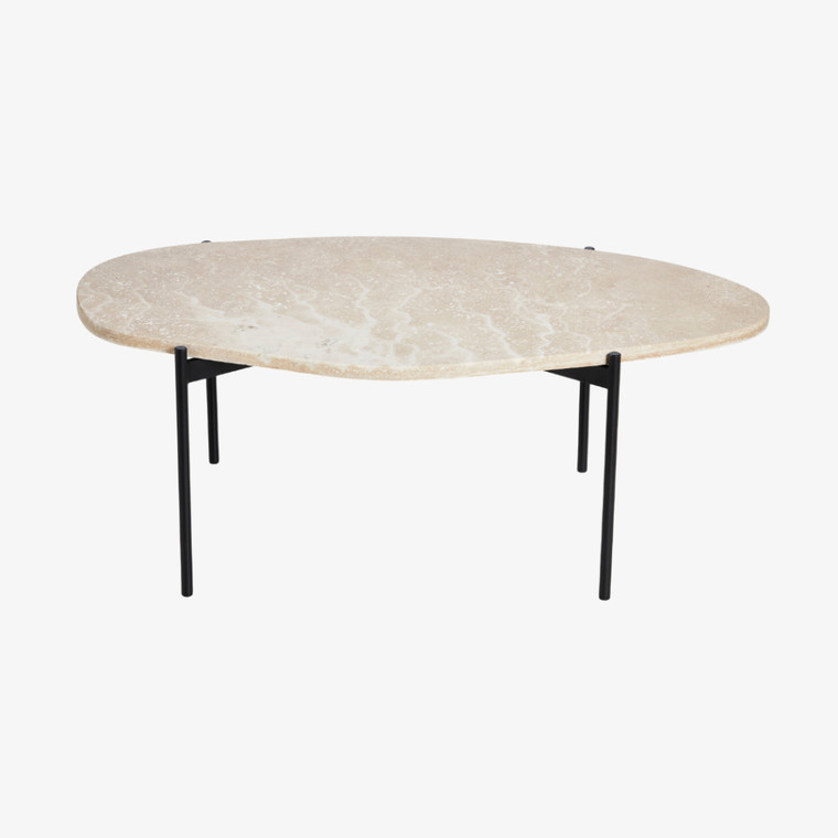WOUD La Terra Occasional Table in Ivory Travertine in Size Large