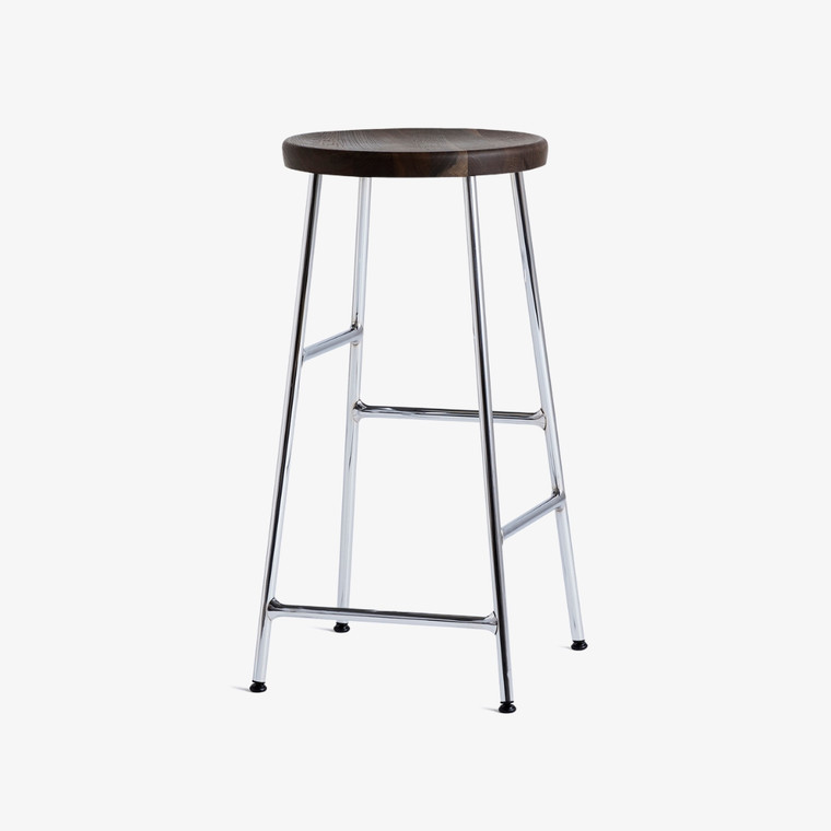 HAY Cornet Stool 650 in Smoked Solid Oak and Chromed Steel