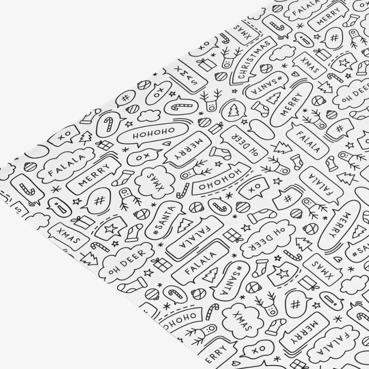 Made Paper Co Speech Gift Wrap Sheets in White and Black