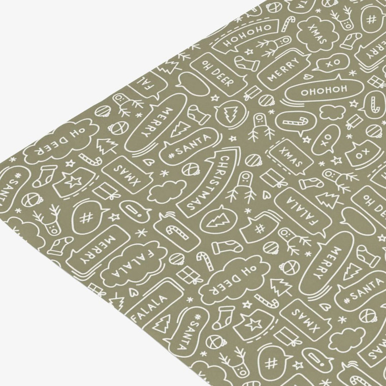 Made Paper Co Speech Gift Wrap Sheets in Khaki