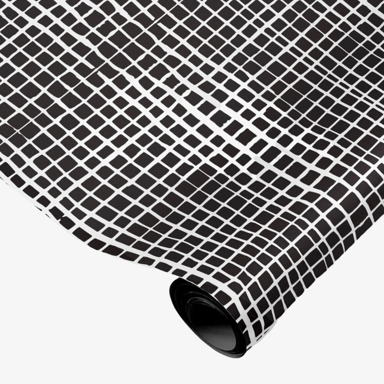 Made Paper Co Grid Gift Wrap Roll in Black and White