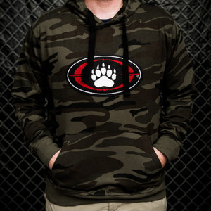 Blackwater woodland camo hoodie with embroidered chenille patch on front chest Blackwater woodland camo hoodie with embroidered chenille patch on front chest