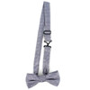 Boy's Gray Clip-on Suspender & Plaid Bow Tie Set - BSBS-GRY2