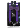 Boy's Purple Clip-on Suspender & Striped Bow Tie Set - BSBS-PUR2