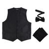 6-Packs Men's Zig Zag Pattern Polyester Vests, Bow Tie & Hanky Set - PMV4203