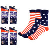 4 Pack Assorted Women's American Flag Socks - 3PKS-WAF
