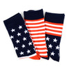 3 Pairs Pack Women's American Flag Socks - 3PKS-WAF