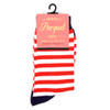 Women's Red & White Stripes Novelty Socks - LNVS1819