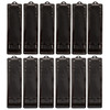 12pc Assorted Pack Poly Black Woven Tie, Hanky and Matching Cufflinks Set - THCC-Black