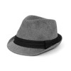 Fall/Winter Soft Pinstripe Trilby Fedora Hat with Black Band Trim H171224-GRAY