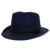 Fall/Winter Wide Brim Trilby Fedora Hat with Black Band Trim - H1805264