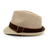 Fall/Winter Trilby Fedora Hat with Brown Band Trim - H1805017