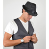 Fall/Winter Trilby Fedora Hat with Black Band Trim - H1805018