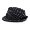 Fall/Winter Plaid Trilby Fedora Hat with Black Band Trim - H1805021