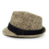 Fall/Winter Light Brown Trilby Fedora Hat with Black Band Trim - H1805023