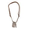 Vintage Unisex Feather Pendant Adjustable Leather Cord Necklace - NVNCK1001