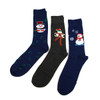 3 Pairs Pack Men's Christmas Snowman Crew Socks - 3PK-MXMS2