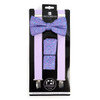 3pc Men's Lavender Clip-on Suspenders, Floral Bow Tie & Hanky Sets - FYBTHSU-LAV#1