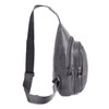 Charcoal Crossbody  Leather Sling Bag Backpack with Adjustable Strap - FBG1824-CHAR