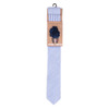 Men's Striped Cotton Skinny Tie w/ Hanky and Flower Lapel Pin - CTHL1700