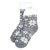 Women's Plush Sherpa Winter Fleece Lining Snowflakes Slipper Socks - WFLS1001