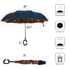 Brown Leopard print Double Layer Inverted Umbrella- UM5023