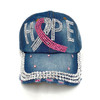 Breast Cancer Awareness Hope Crystal Bling Cap