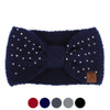 Women's Rhinestone Knotted Knit Winter Headband Ear Warmer - WHB5009