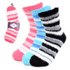 Assorted (3 Pairs) Women's Striped Warm Fuzzy Socks - 3PR-LFS1