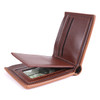 Men's Bi-fold Brown and Black Stripe Cognac Wallet - MLW5216