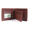 Men's Bi-fold Brown and Black Stripe Cognac Wallet - MLW5216