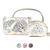 3 Pc Metallic Leopard Cosmetic Bag Set - LNCTB1721