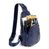 Navy Crossbody  Leather Sling Bag Backpack with Adjustable Strap - FBG1824-NV