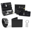 12pc Assorted Pack Wallet, Keychain & Belt Sets WKB4601-BLACK