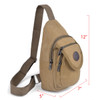 Tan Crossbody Canvas Sling Bag Backpack with Adjustable Strap - FBG1820-TN