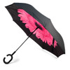 Pink Flower Double Layer Inverted Umbrella - UM18052-PK/BK