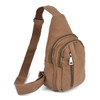 Brown Crossbody Canvas Sling Bag Backpack with Adjustable Strap - FBG1821-BR