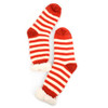 Women's Plush Sherpa Winter Fleece Lining Striped Slipper Socks - LPS1004