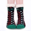 Women's Christmas Tree Plush Sherpa Winter Fleece Lined Slipper Socks - WFXMS3002