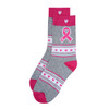 Women's Breast Cancer Ribbon Novelty Socks- LNVS19611-GRY