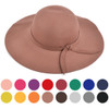 Women's Polyester Felt Floppy Wide Brim Bowknot Hat LWH10057