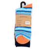 Assorted Pack (3 Pairs) Men's Striped Casual Fancy Crew Socks 3PKS-S/S-8