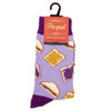 Women's Jam and Bread Novelty Socks- LNVS19621-PUR
