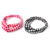 6pc Criss-Cross Checker Elastic Headbands - 6EHB1006