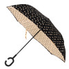 Polka Dot Reverse Open Inverted Umbrella- IUM18111-BK/WHT