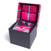 12PCS MEN'S TIE & HANKY, CUFFLINK IN FABRIC BOX-PWFB5000-FW